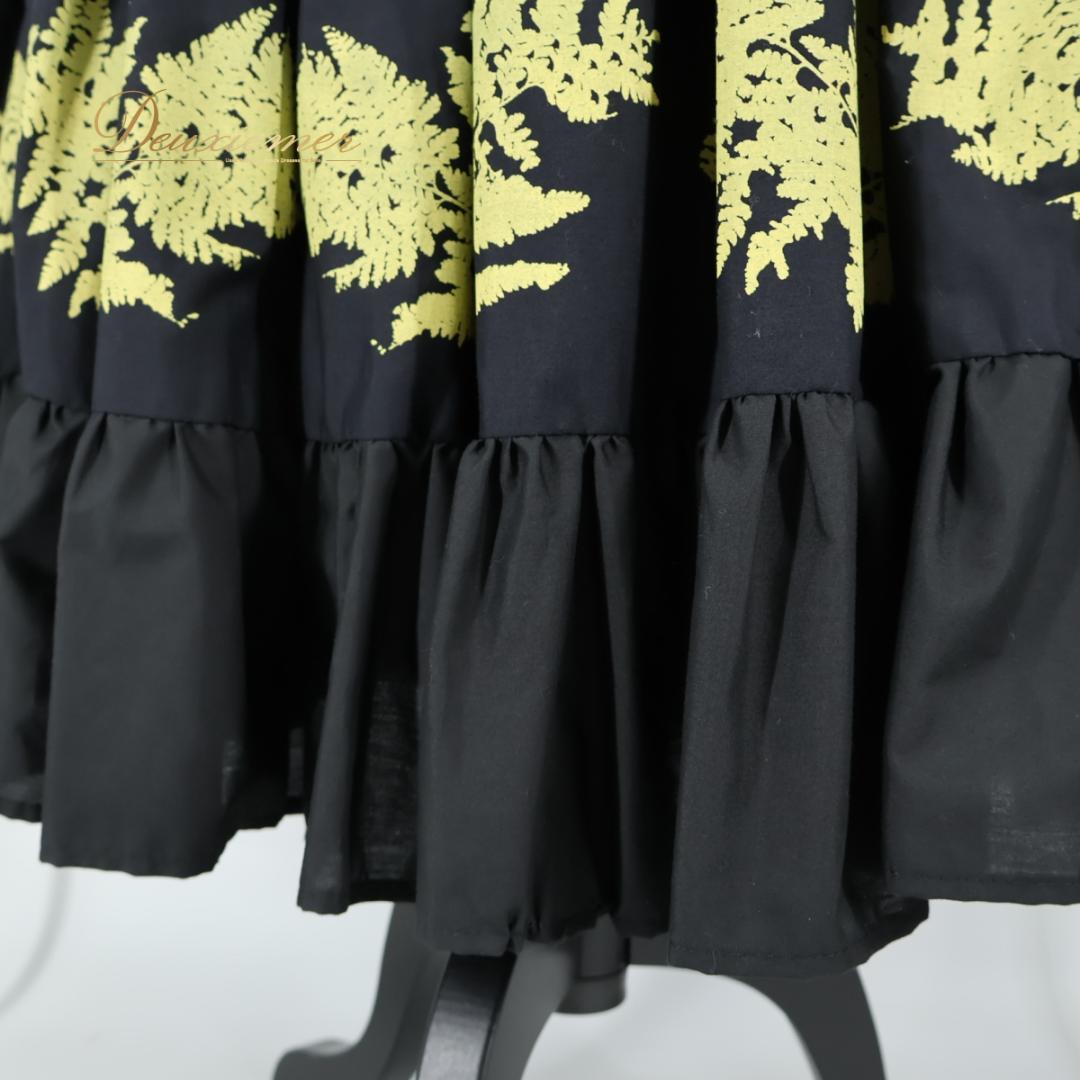 フラダンス衣装】ブラック トーチジンジャー パウスカート 黒 金