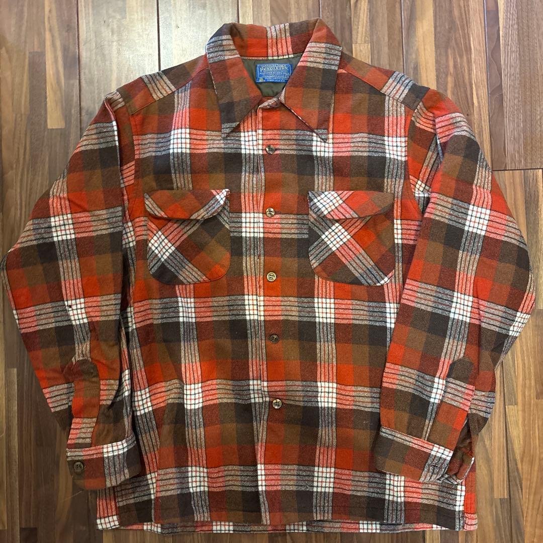 ウ*ー様 60.70年代　Pendleton ボードシャツ　開口　L