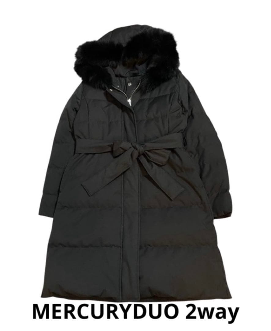 MERCURYDUO 2wayダウンジャケット リバーシブルフォックスファー 黒