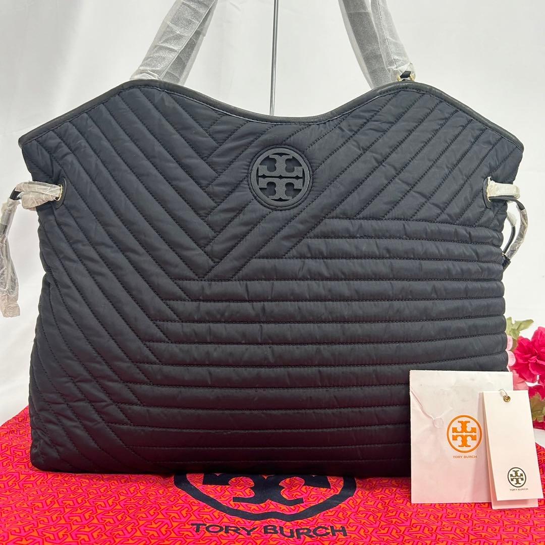 【新品タグ付き】トリーバーチ エラ トートバッグ レザー×ナイロン 肩掛け A4