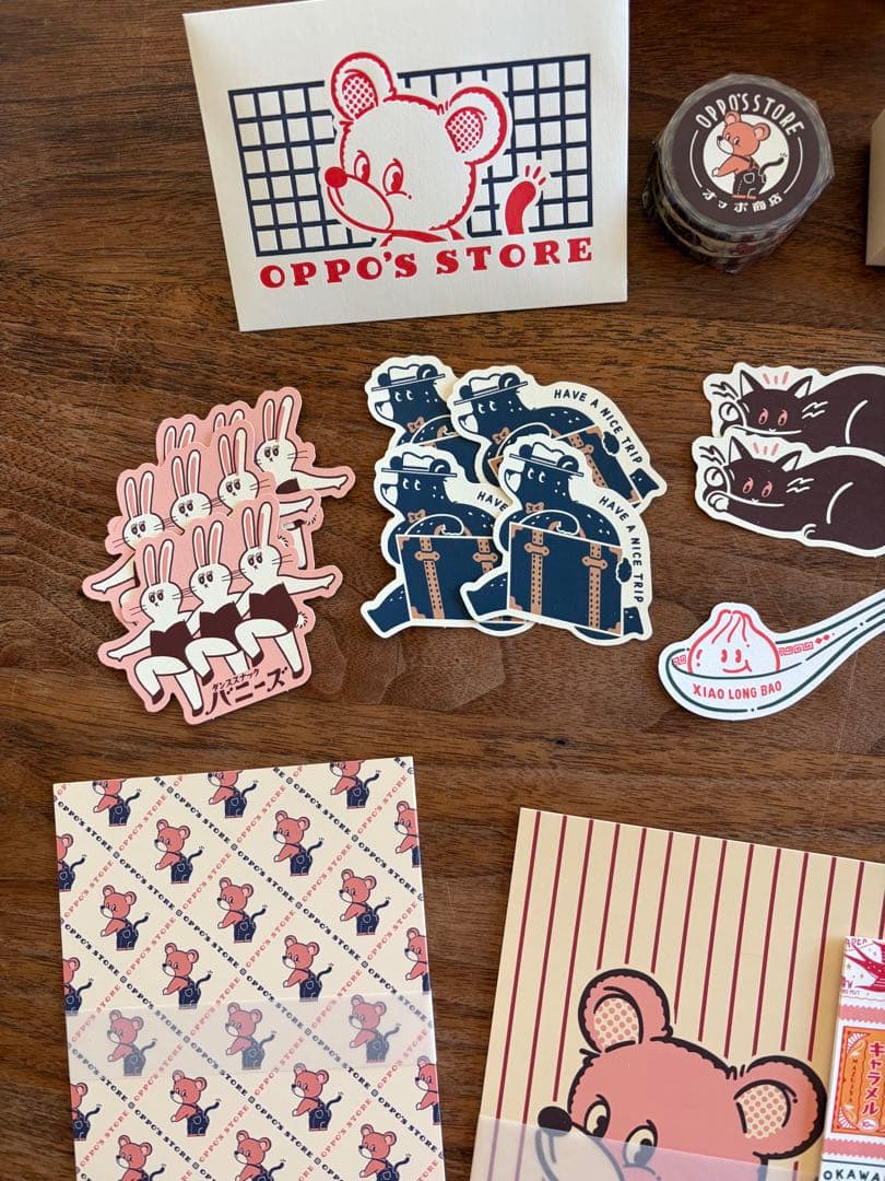 オビワン レトロ郵便 デザインペーパー ミニカード オッポ商店 貼り箱入り