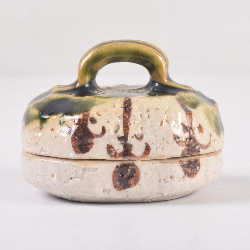 茶道具 織部焼 山口錠鉄作 香合 時代箱 V 8373 - メルカリ