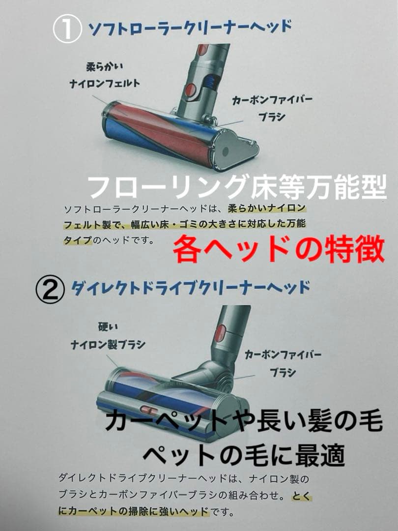 ダイソン⑥SV14V11 純正スタンド 純正2本のパイプ ヘッド選択 補強