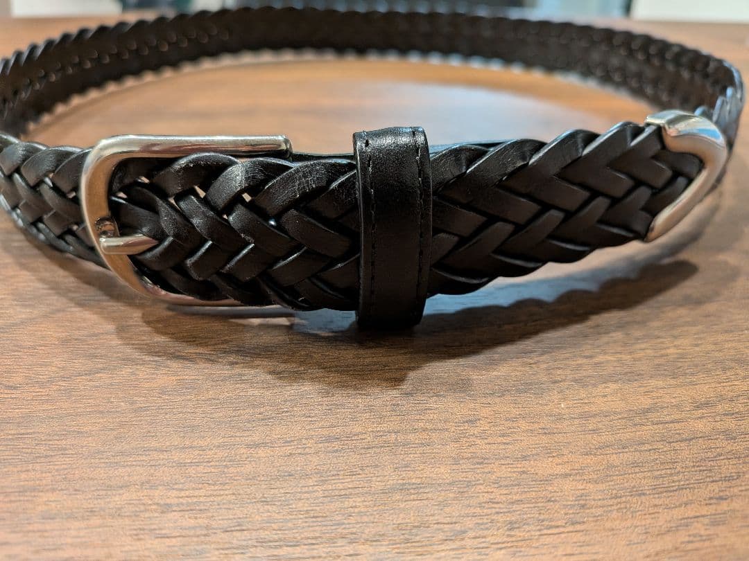 Saddler's サドラーズ ベルト メッシュ 幅3cm カーフ レザー 黒