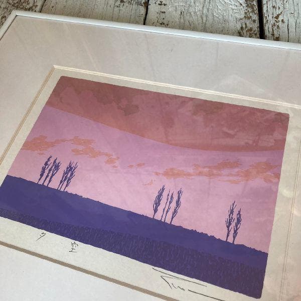 稀少*紺綬褒章受章 本間武男 作*直筆サイン入 シルクスクリーン 版画