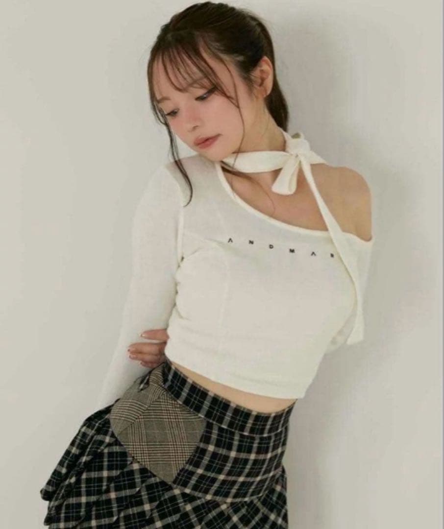 トップス ANDMARY Nana ribbon oneshoulder tops ANDMARY】Nana ribbon oneshoulder tops