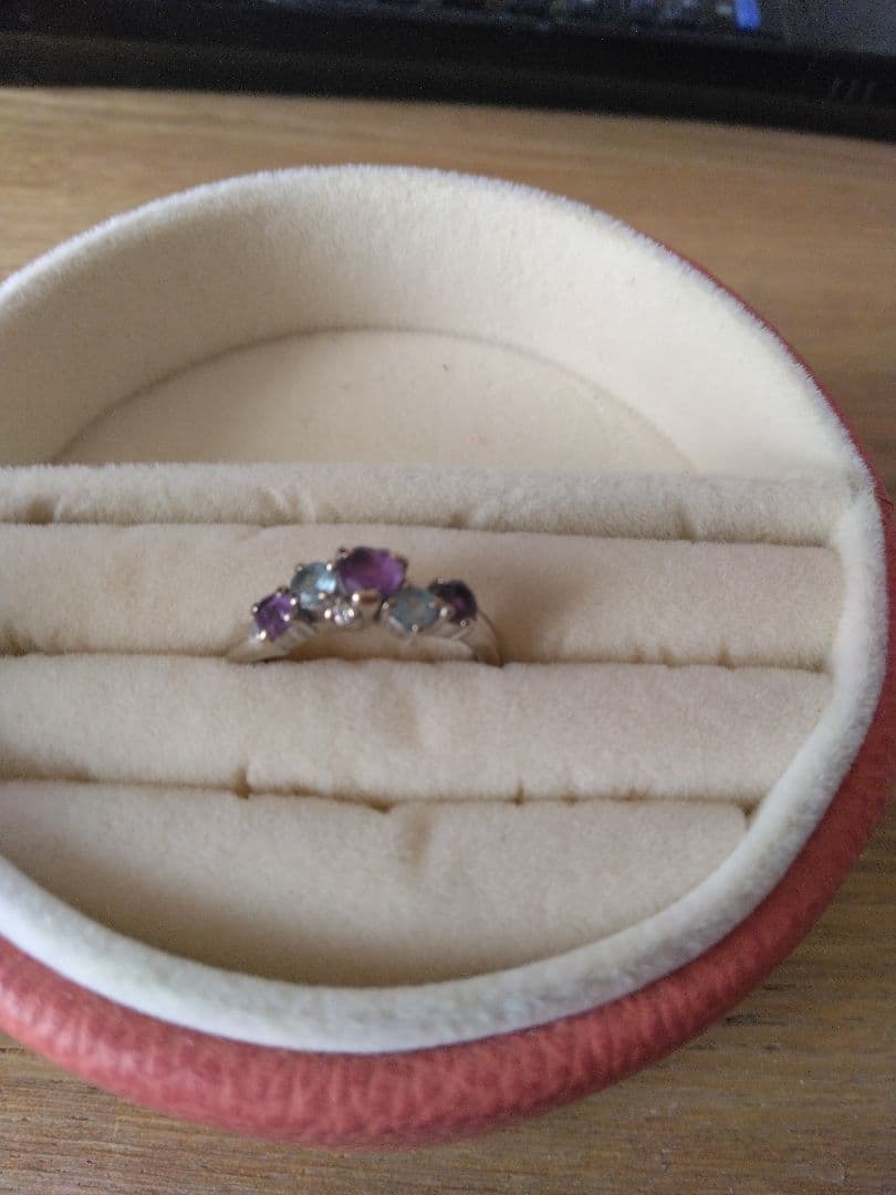 K18WGリング、K10WGネックレス2点 リング - 波 - K10