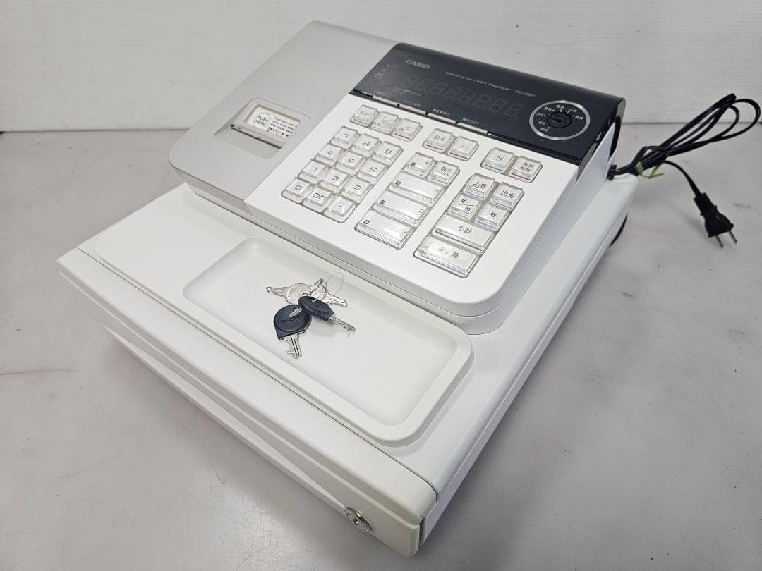 仙台～良好品/カシオ レジスター 8部門 小型ドロア SE-S20WE ホワイト