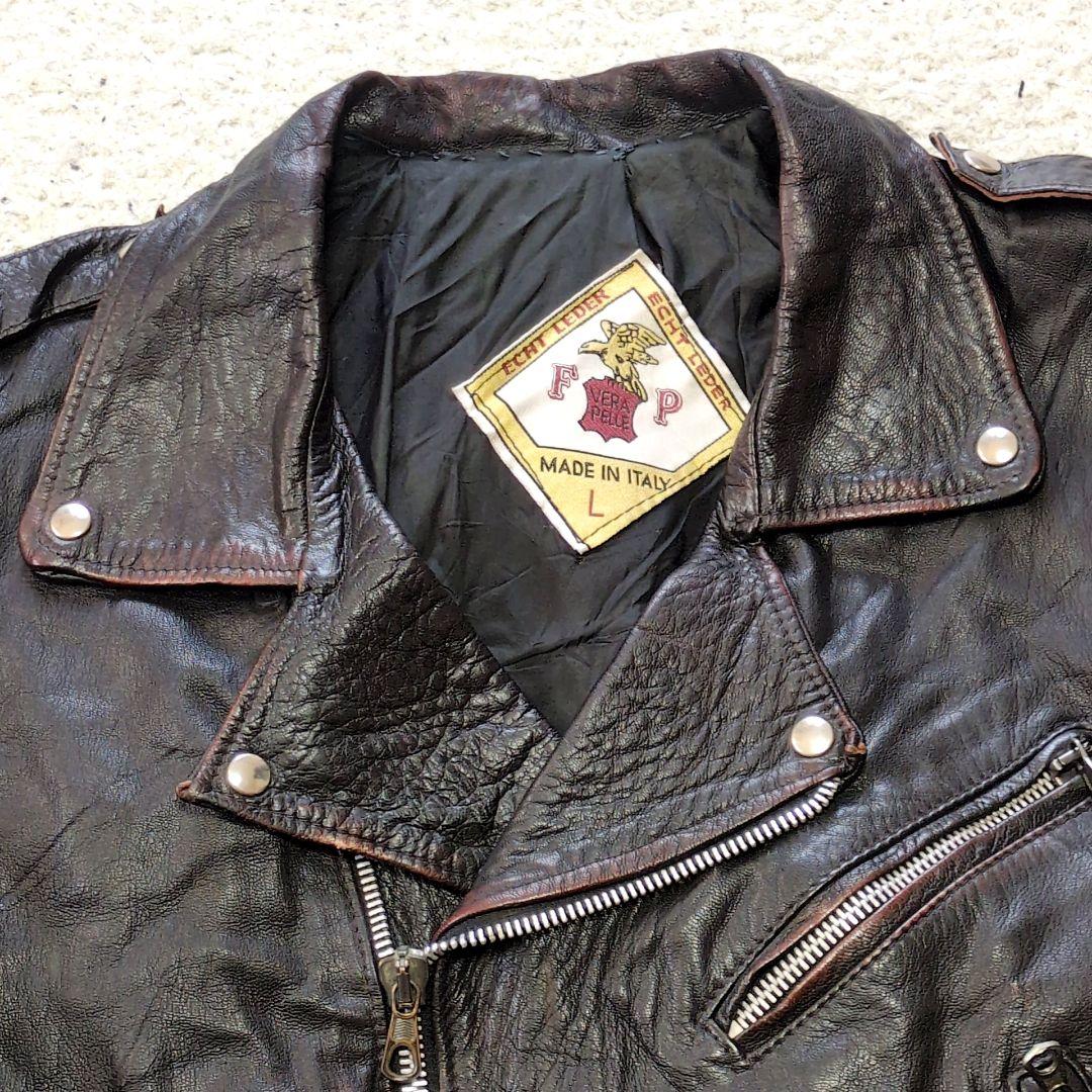 値下げ中1-47 イタリア製 VERA PELLE ダブルライダース 本革 レ - メルカリ