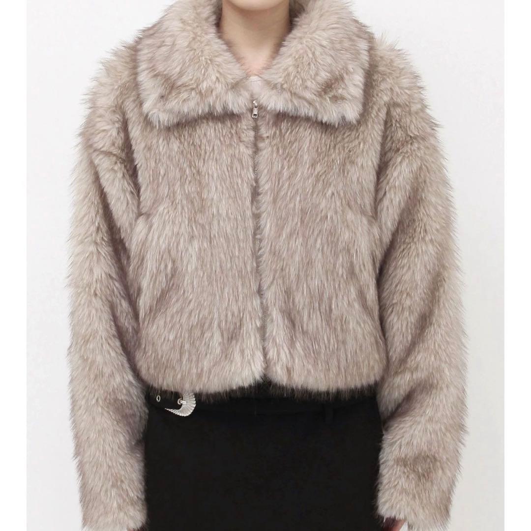 EVRIS ファイクファーショートブルゾン