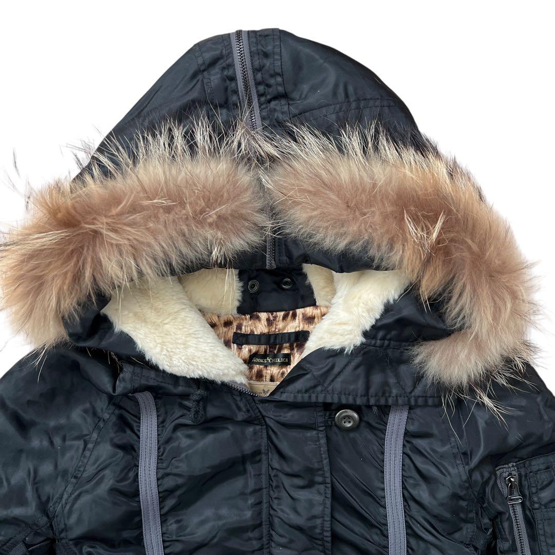 AVIREX フライトジャケット N-2B Y2K レオパード 黒 M