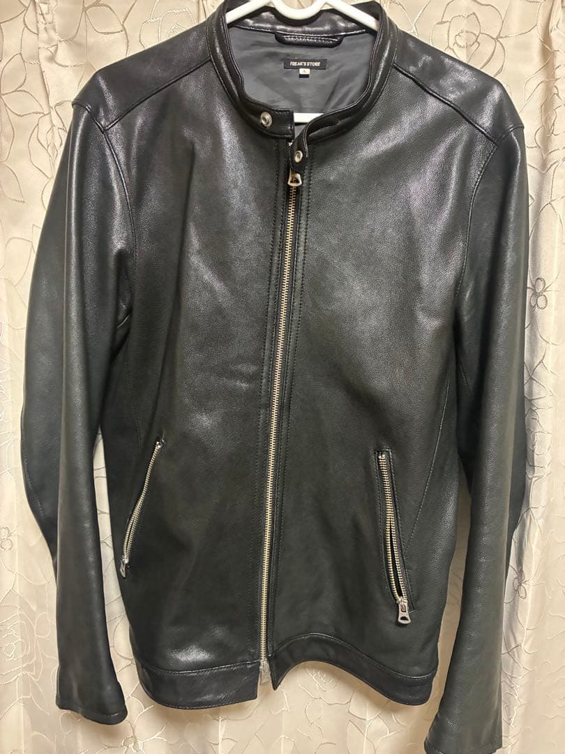 【美品】FREAK’S STORE レザージャケット ライダース　シングル FREAK'S STORE/Calf Leather ミニマル シングル ライダースジャケット