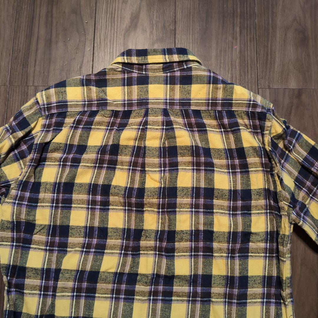 レイジブルー イエロー ネイビー チェック ネルシャツ - メルカリ