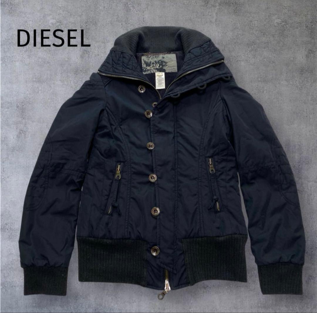 DIESEL ディーゼル　黒　Y2K ミリタリージャケット　ジップアップ DIESEL ディーゼル 黒 Y2K ミリタリージャケット ジップアップ