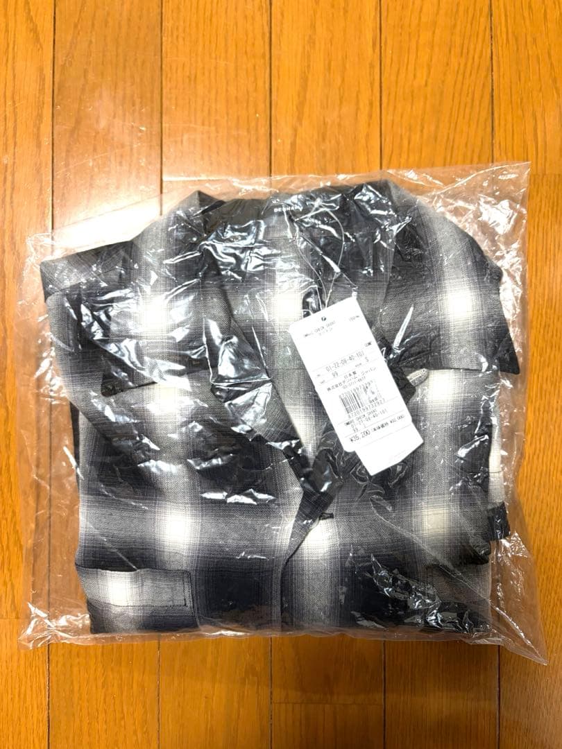 25AW新作 デンハム オンブレチェックシャツ ブラック S デンハム