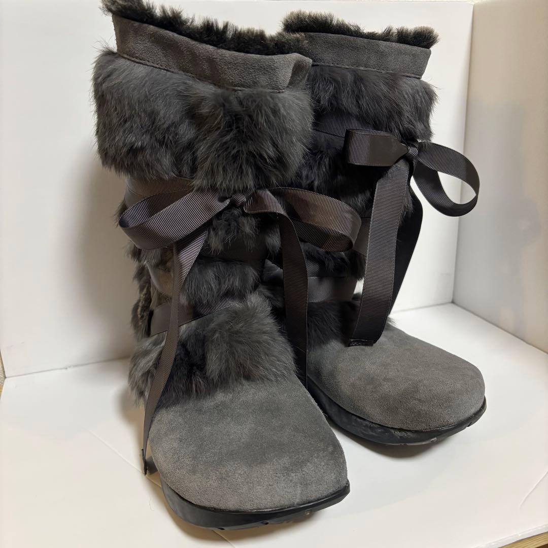 【美品】平成ギャル Y2K archive ファー リボン ムートンブーツ 23