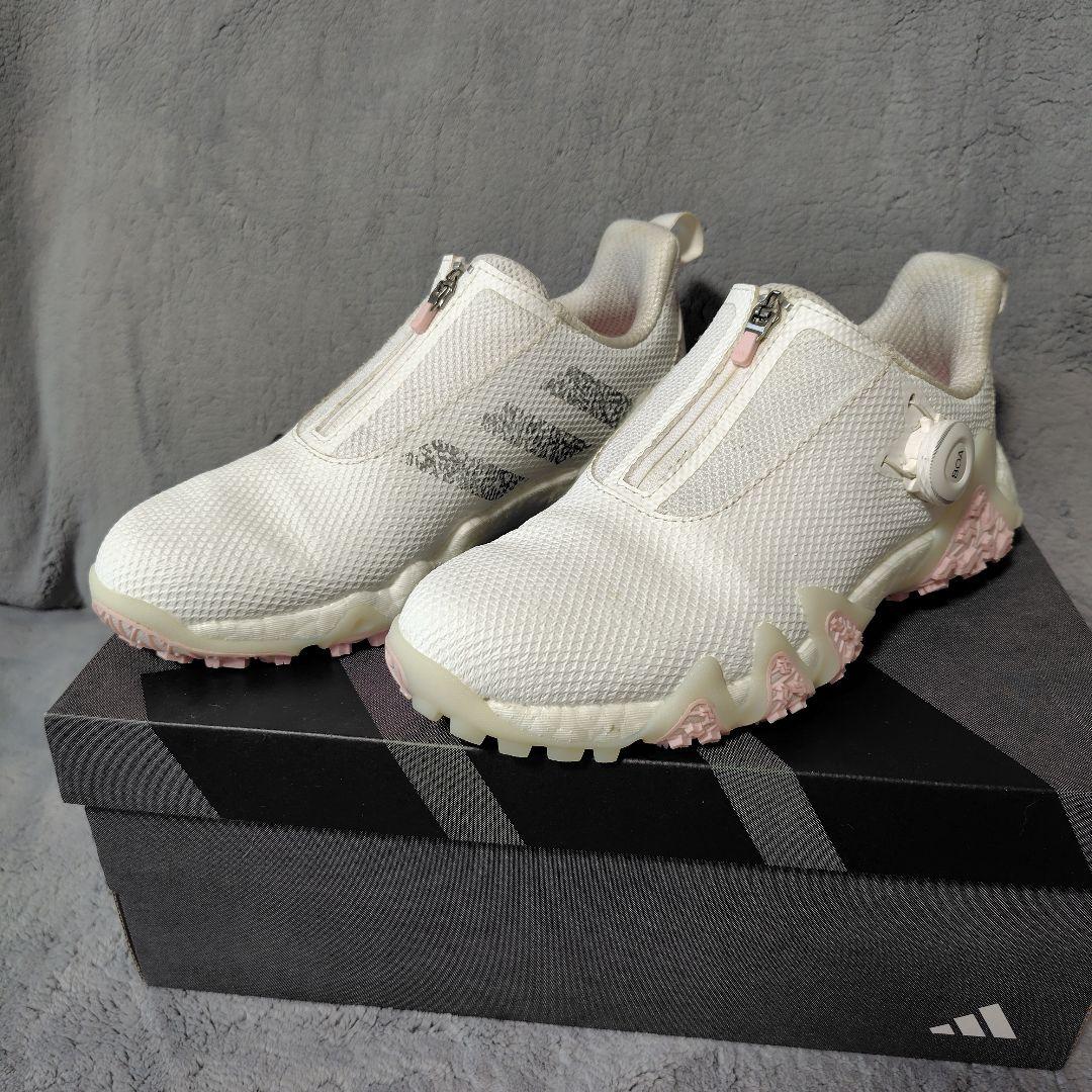 adidas ゴルフシューズ　ホワイト/ピンク 　24,0cm