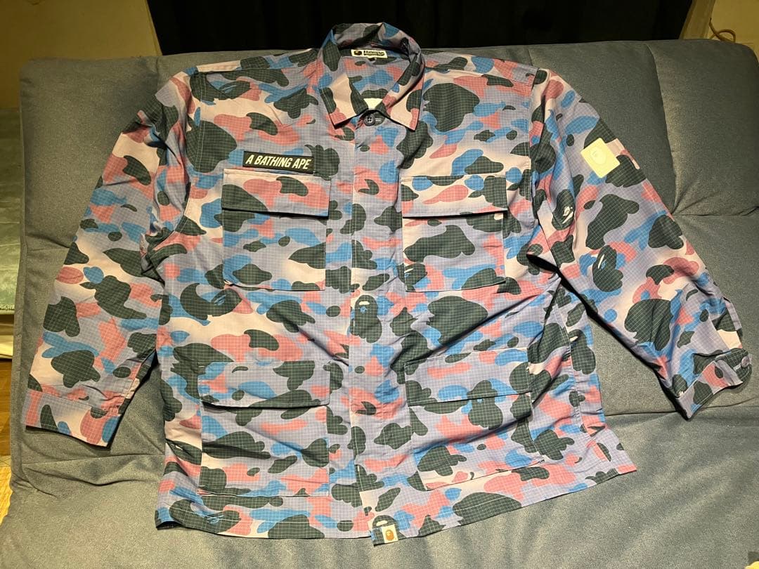 BATHING APE BAPE 迷彩 ナイロンシャツジャケット XL