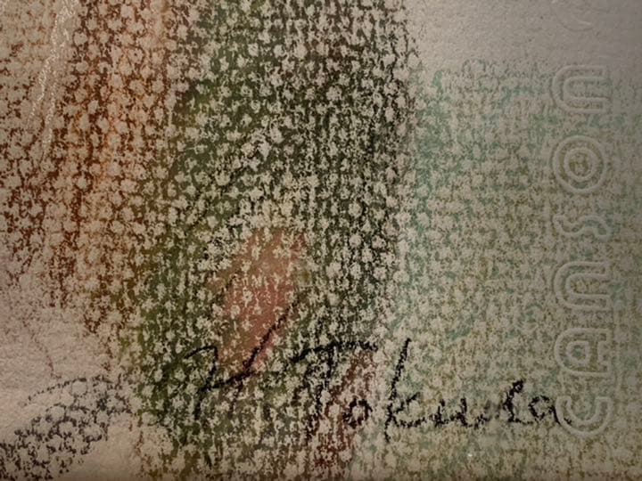 大幅値下げ！徳田宏行「みつめる」絵画 1938年 10号 パステル 額縁付