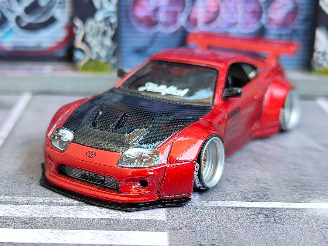 ホットウィールカスタム トヨタ 80スープラ ロケバニ ☆深リム☆トミカ改造 ホットウィールカスタム トヨタ 80スープラ ロケバニ ☆深リム☆トミカ