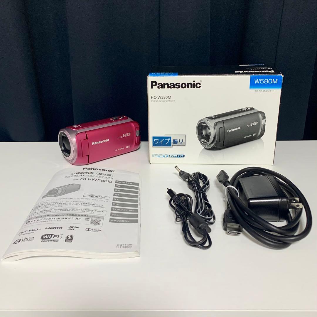 デジタルハイビジョンビデオカメラ ピンク Panasonic HC-W580M
