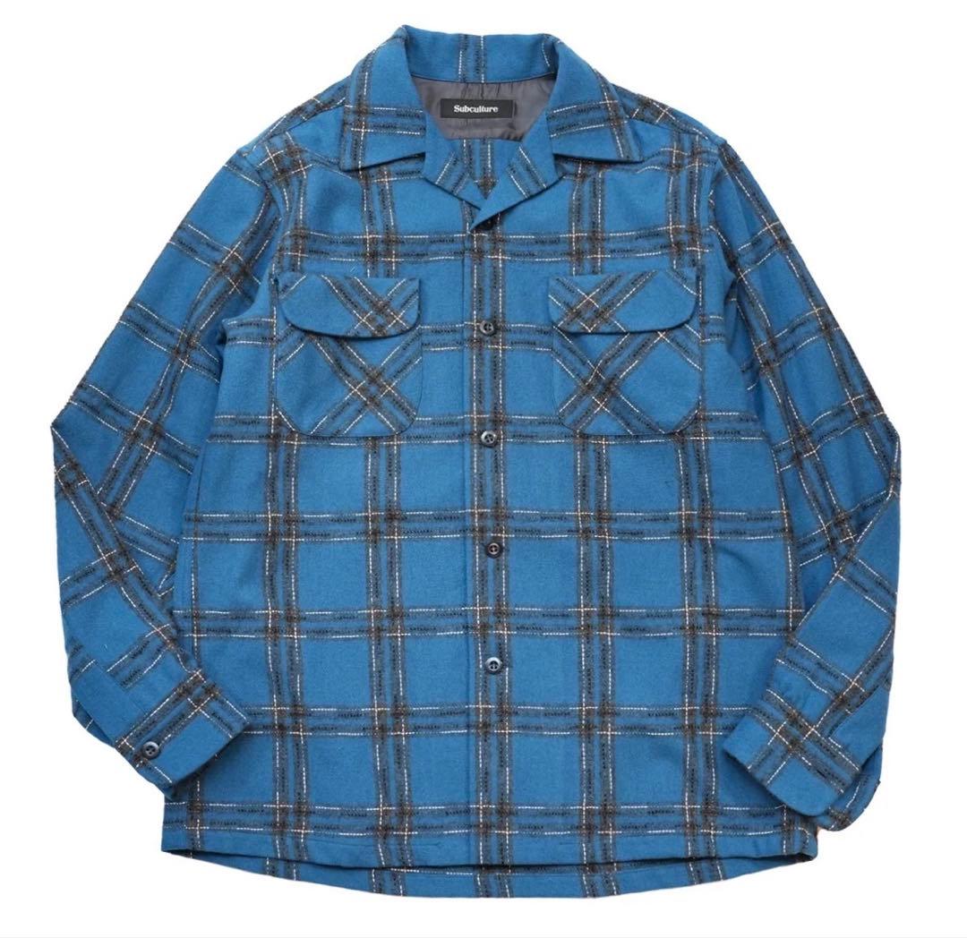 トップス SC Subculture WOOL CHECK SHIRT BLUE 3