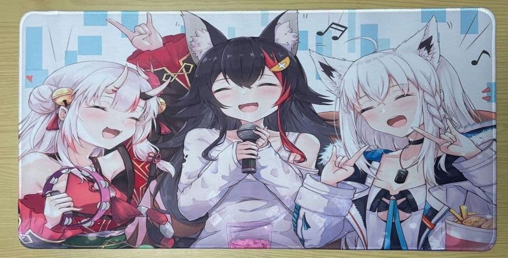 新品未使用 ホロライブ 百鬼あやめ 大神ミオ 白上フブキ プレイマット