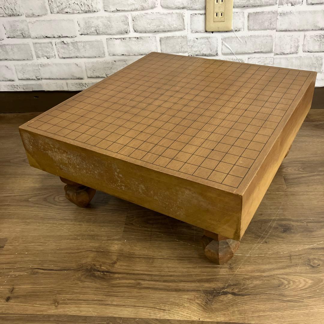 B-4 高級 囲碁盤 脚付き 天然木 厚型 囲碁道具 骨董 当時物 経年変化 味