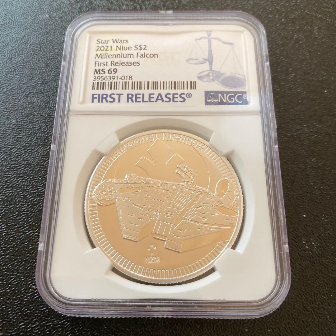 銀貨　99.9% 純銀　ミレニアムファルコン　銀貨　スターウォーズ　ブリタニア スター・ウォーズ ミレニアム・ファルコン銀貨 1オンス 2021年製