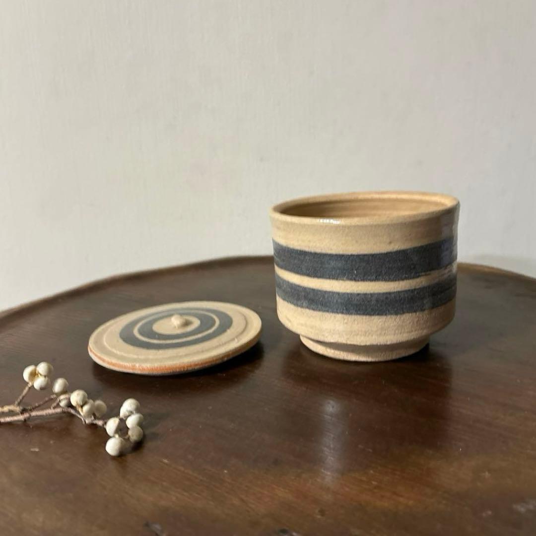 アンティーク輪線文 蓋物 古瀬戸 花器 古道具 骨董 検:白洲正子 秦秀雄 李