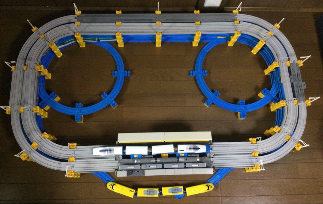 プラレール線路 高架複線3段グレー色レイアウト♪ アドバンス対応