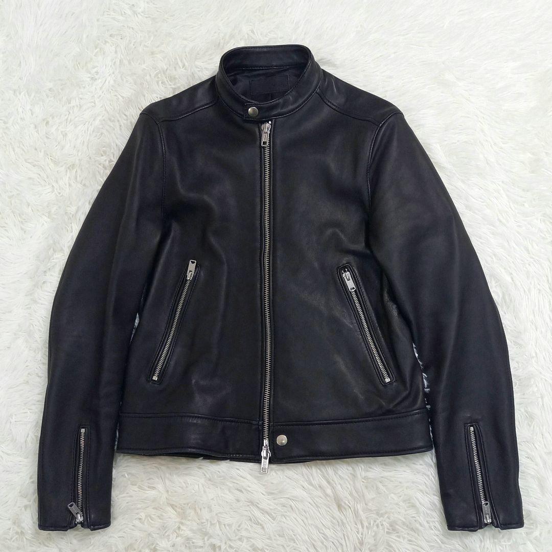 美品】エディフィス ライダース レザージャケット シングル 羊革