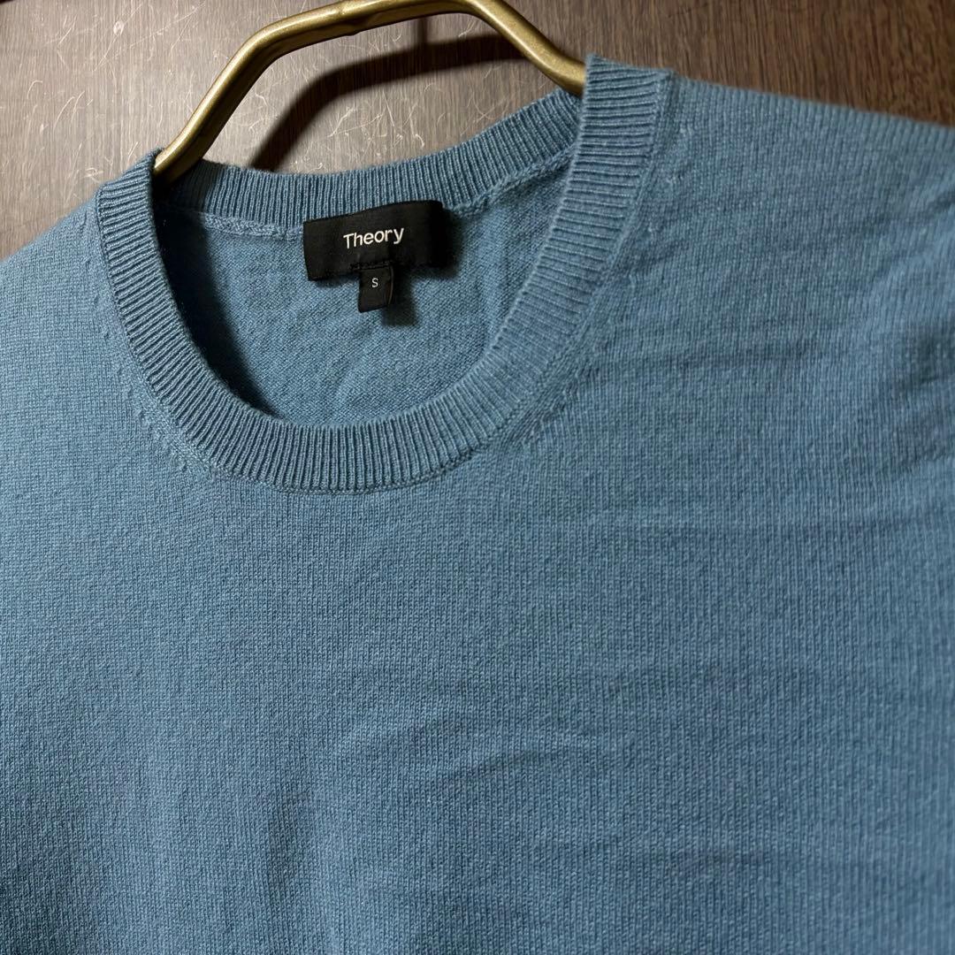 theoryセオリー☆カシミア100% ニットセーター水色、スカイブルーS