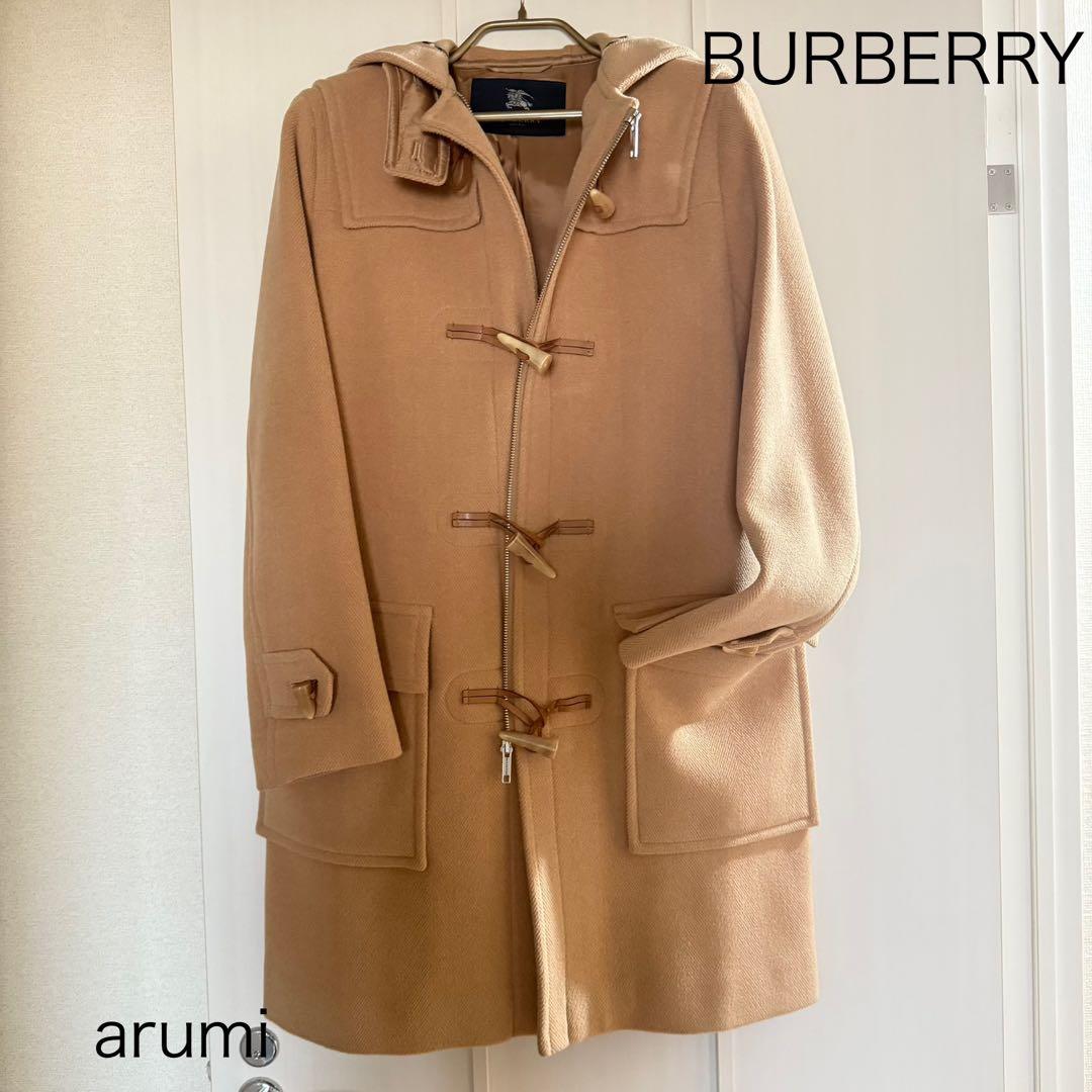 【美品】高級ヘリンボーン バーバリーロンドン 英国製 ベージュ ダッフルコート