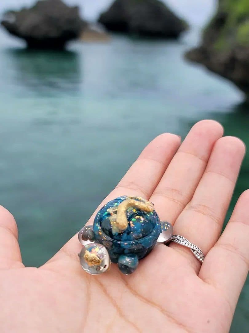 神の使い亀財運蛇病回復オルゴナイト