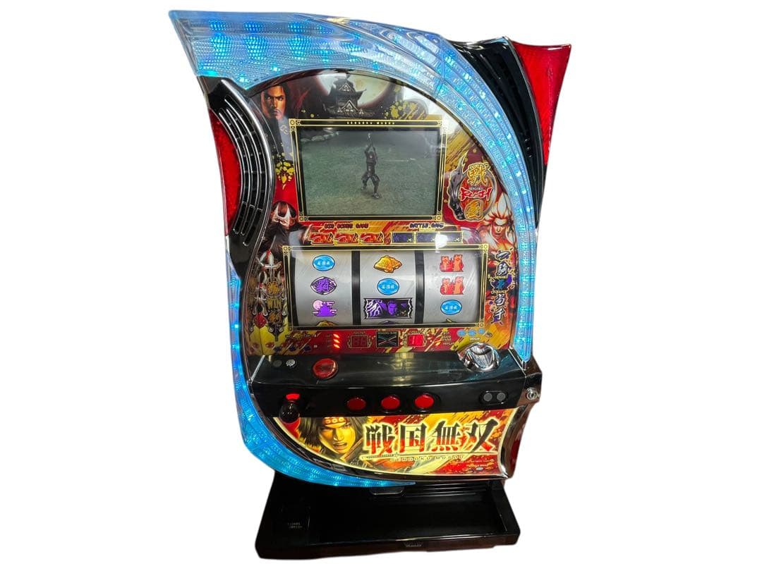 送料込 パチスロ実機 戦国無双 スロット メダル機 山佐 家庭用電源 パチスロ実機 山佐 戦国無双 信長ver