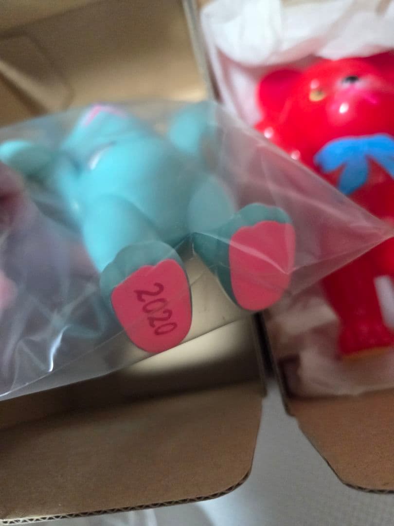 レトロドール 復刻版 クマちゃん 赤&水色セット ソフビ人形 - メルカリ