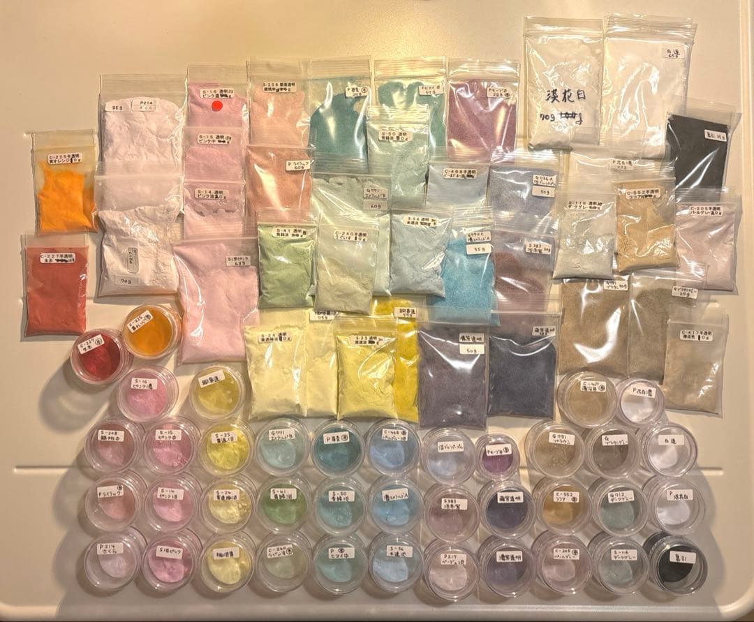 七宝焼 材料 釉薬 絵の具いろいろセット 七宝工房くじゃく ECショップ / 七宝釉薬 ペイントカラー7色セット