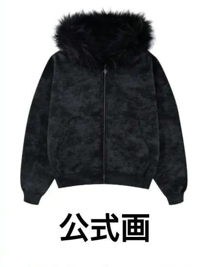 SUPPLIER ジップフーディー ブラック Sサイズ ファー付き パーカー