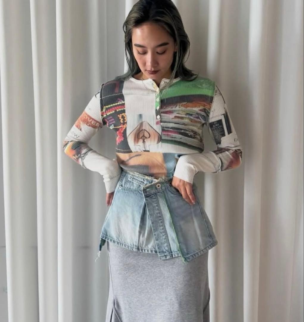 AMERI NEON STITCH REMAKE DENIM BELTブルー新品 - メルカリ