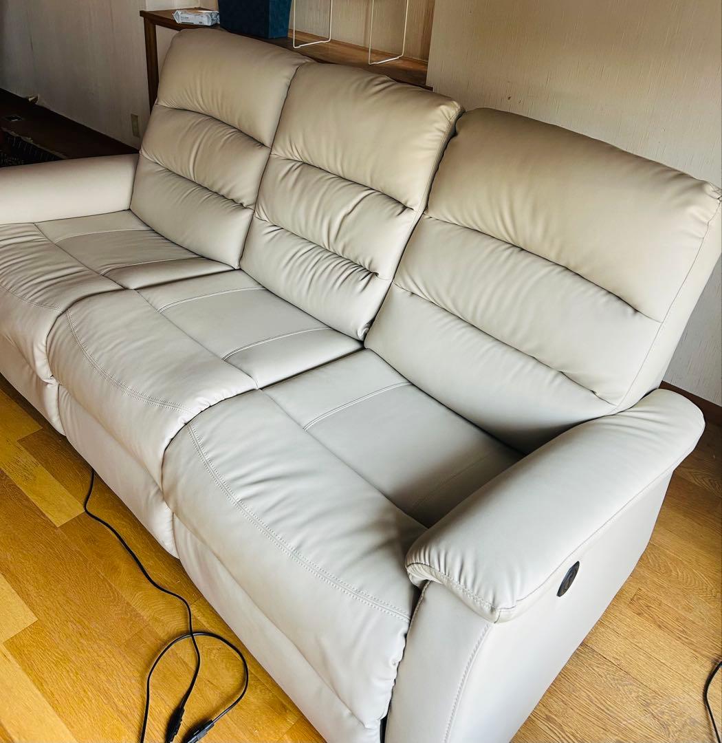 ニトリ 電動リクライニングソファ 3人掛け 美品 定価133400 - メルカリ