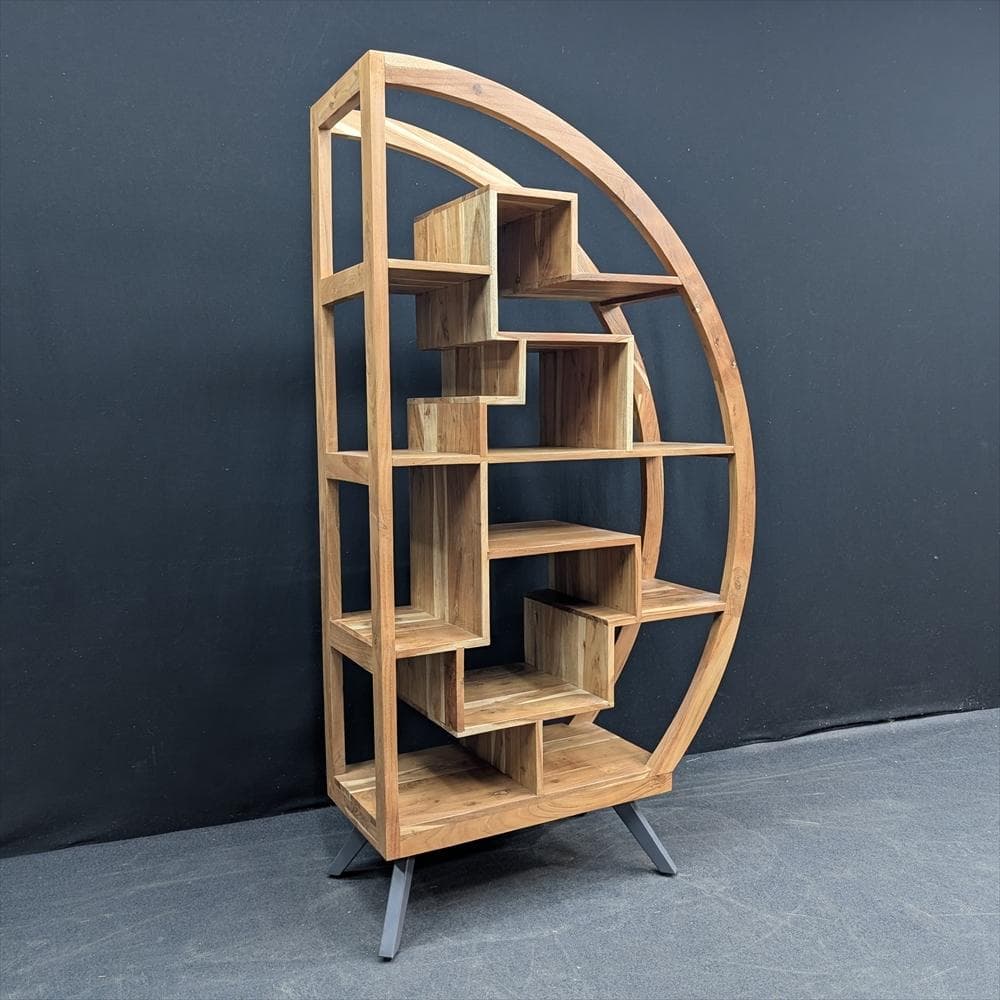 美品　ノーチェ　アカシア　無垢　飾り棚　シェルフ　本棚　ブックシェルフ　オープン