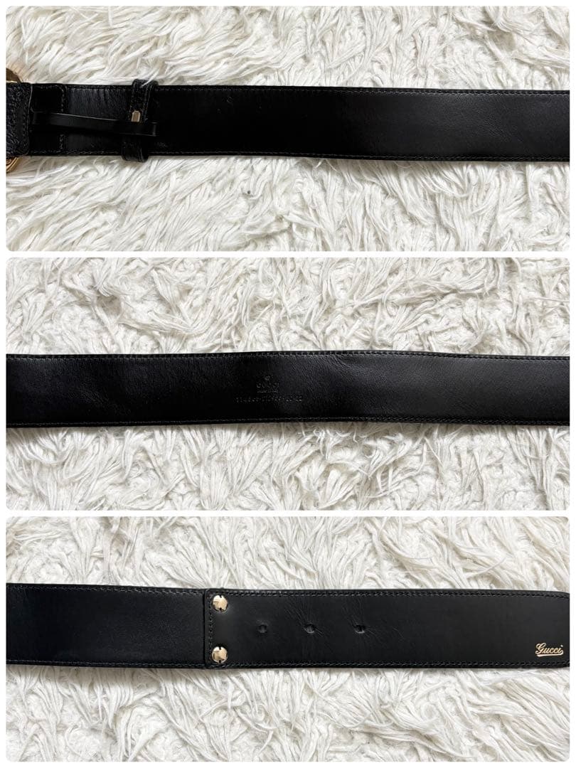 美品】グッチ GGバックルベルト バンブー シェリーライン 114868