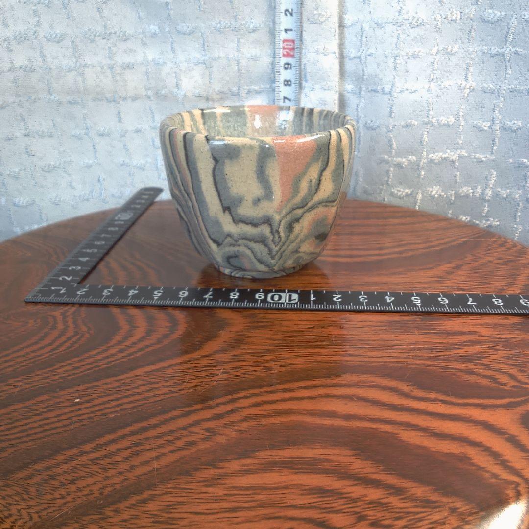 骨董５ マーブル模様の陶器製茶碗