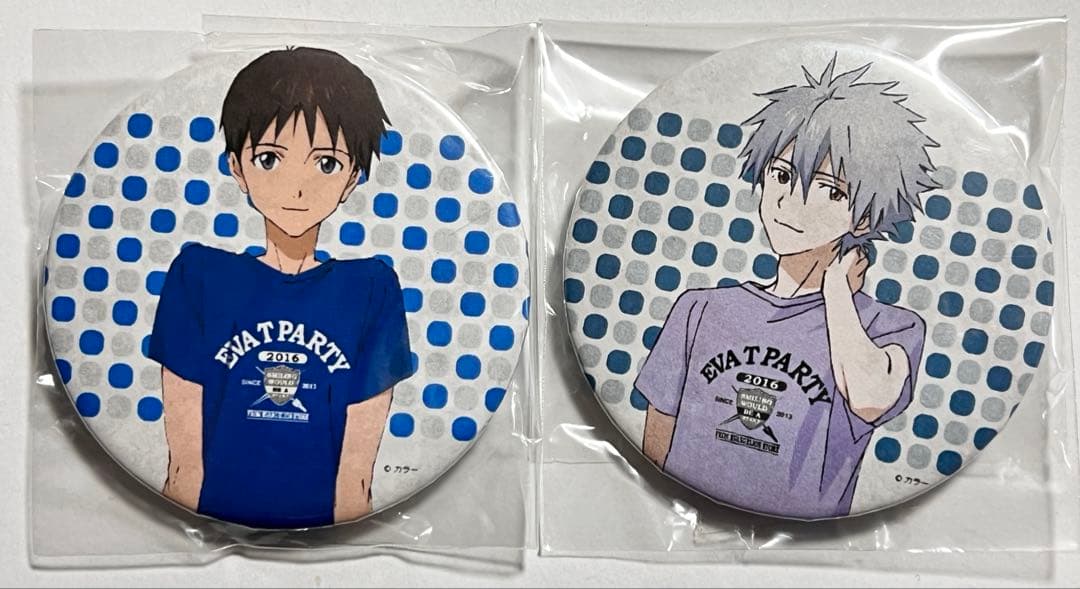 値下げ エヴァンゲリオン EVA T Party 缶バッジ シンジ カヲル