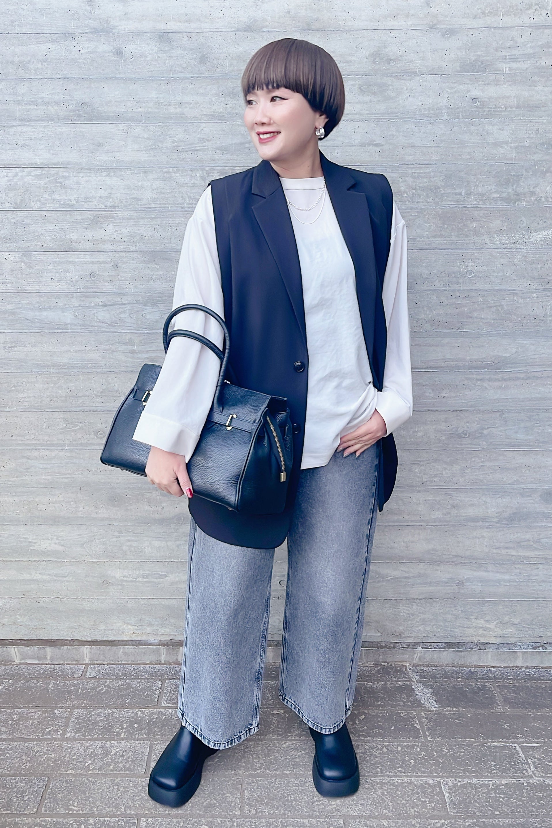 Dignite Collier】タックワイドデニムパンツ/ 80254032